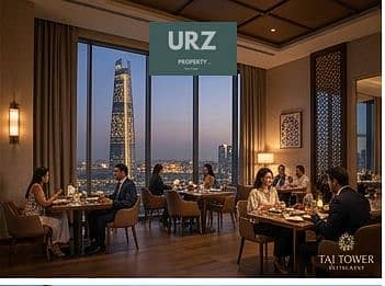Invest in prime spot high dollar ROI New Capital restaurant for sale at Tag Tower facing Iconic Tower near R3 Al Maqsad New Garden City