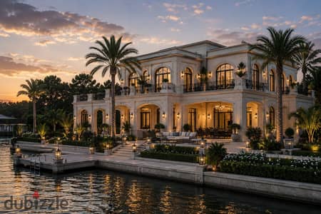 Luxury finished villa open view directly on the Nile in Jirian Mountain View Sheikh Zayed