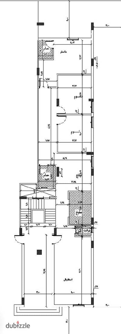 Apartment for sale in Al Shorouk City 240 sqm in the first neighborhood East / front repetitive floor / 4 rooms and 3 bathrooms and a reception of 3 pieces / delivery in semi-finished within 6 months /