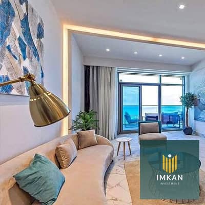 Apartment for sale, ready for immediate occupancy, fully finished, in Mazarine Compound, direct sea view, Al Alamein Towers, Downtown.