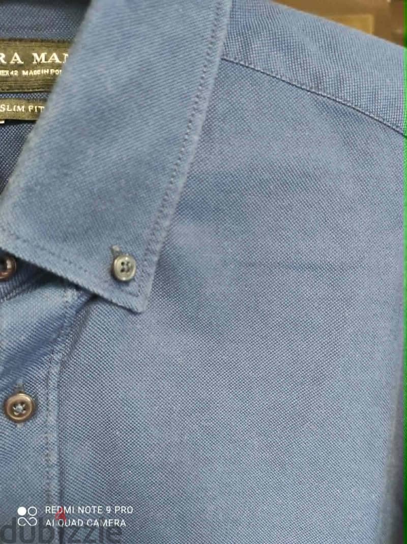 2 shirts Zara men navy blue 2