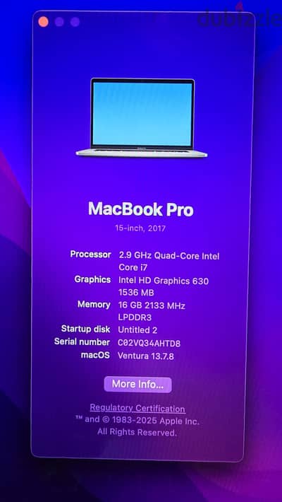 macbook pro 15-inch 2017 ماكبوك برو ٢٠١٧