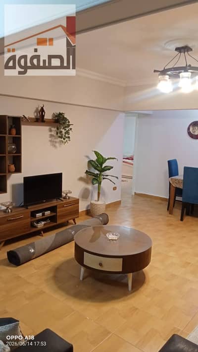 Furnished apartment for rent in Zahraa El Maadi, prime and upscale location beside the Kuwaiti mosque and the main Zahraa street, near Carrefour and Street 50, with all services, restaurants, and brands.