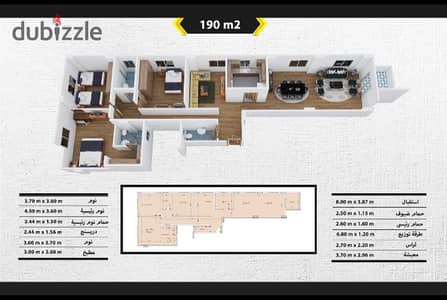 190 sqm Apartment | Second Floor Right | Near Al Ahly Club