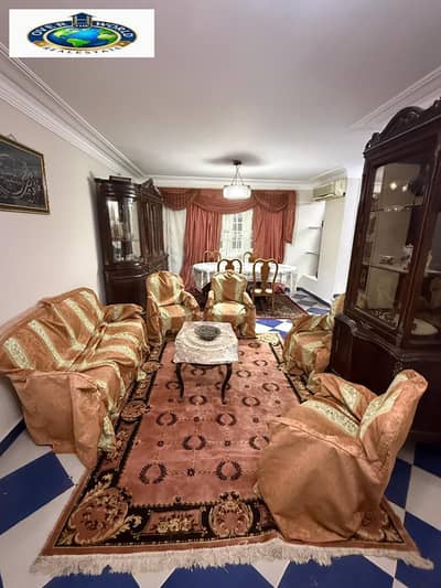 Furnished apartment for rent in Maadi, Extension of Hope, near Degla and Zahraa Maadi, consisting of two bedrooms and a three-piece reception with a bathroom and an air-conditioned kitchen, Wi-Fi, natural gas, first floor, upscale and quiet location.