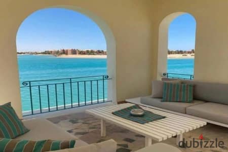 شاليه صف اول علي البحر متشطب بالكامل في هاسيندا راس الحكمة