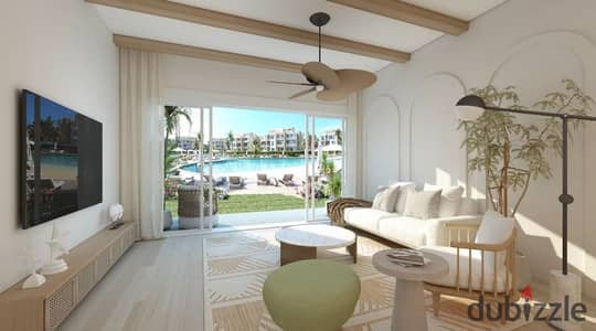 Premuim Fully Finished Chalet Ready To Move Overlooking the Lagoon for Sale with Installments