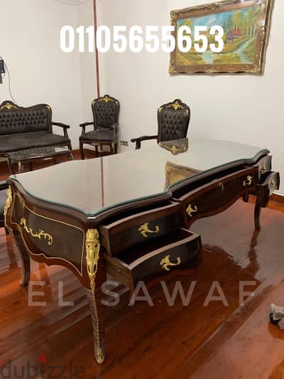 مكتب خشب زان احمر مطعم نحاس اصلي،مكتب بايوه،مكاتب وزراء،مكتب فرنساوي ،