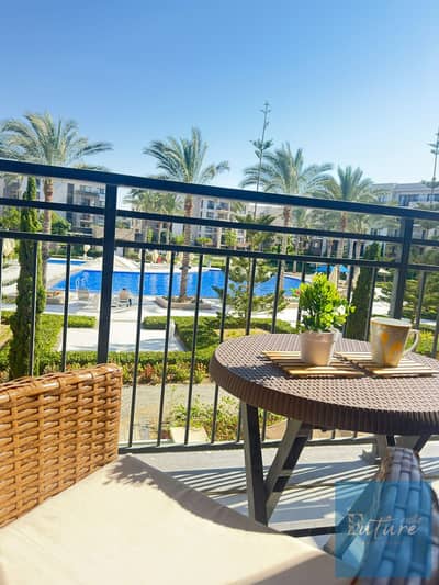 استوديو للإيجار في مراسي مارينا الساحل الشمالي | جاردن خاصة وفيو حمام سباحة بأفضل سعر Marassi marina North coast