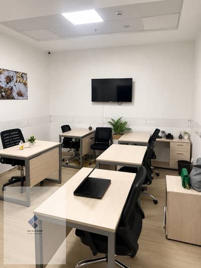 Office for sale in Al-Rehab City, with an area of 65 meters, fully finished with reception, two office rooms, and a bathroom along with an office