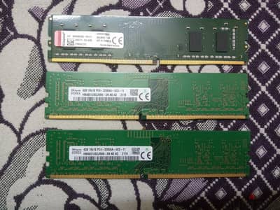 عدد 3 رامة 4 جيجا باص 3200 ddr4