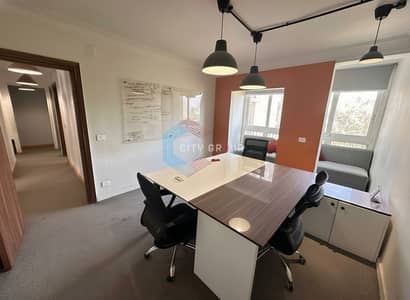 Office for rent in a prime location in Maadi, 230 square meters • Open-plan reception area