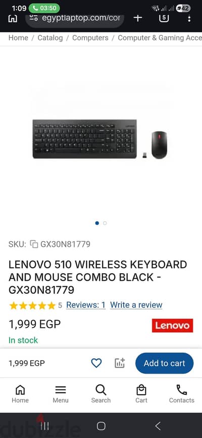 wireless combo keyboard and mouse _Lenovo