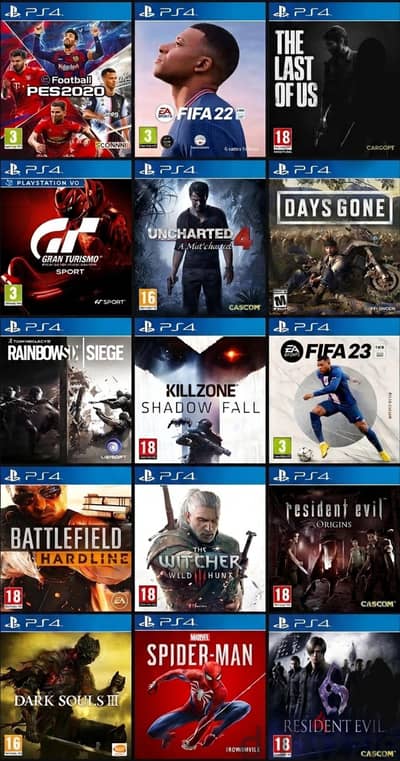 PS4 Games ( 15 game ) | ألعاب بلايستيشن ٤ ( ١٥ لعبه )