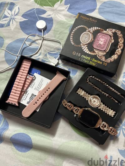 ساعه سمارت هاينو تيكو g 15 mini  و معاها ساعه و انسيال و تلاته strap