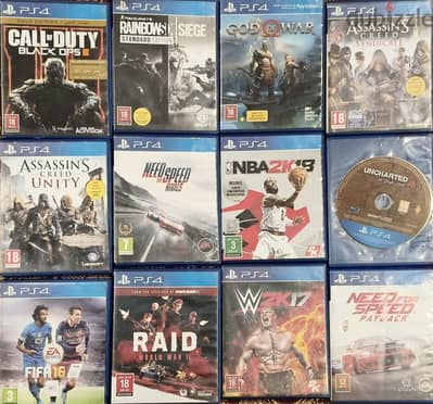call of duty/rainbow six/god of war/assassin Creed/need for speed/unch