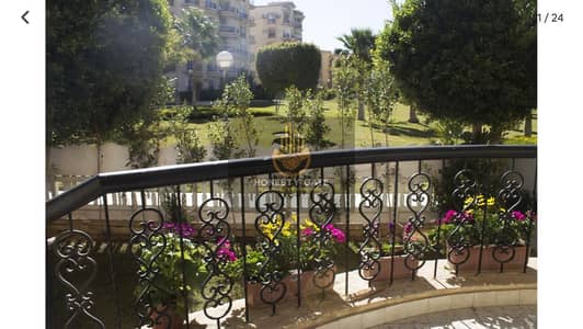  122 sqm apartment for rent in Rehab – Phase 8, prime location, super lux finishing, 3 bedrooms, spacious reception, Bahri-facing wide terrace, clos