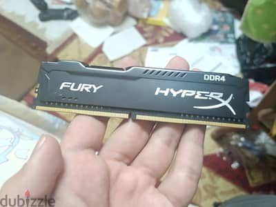 8 gb Ram Kingston Hyper X Fury 3200 Mhz نضيفة وسليمة وربنا يبارك