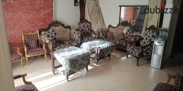 Apartment for rent, furnished and air-conditioned in Zahraa El Maadi next to the traffic department. Area: 105 m, consisting of 2 rooms - bathroom - reception - kitchen - balcony. Floor 9, elevator available, finishing.