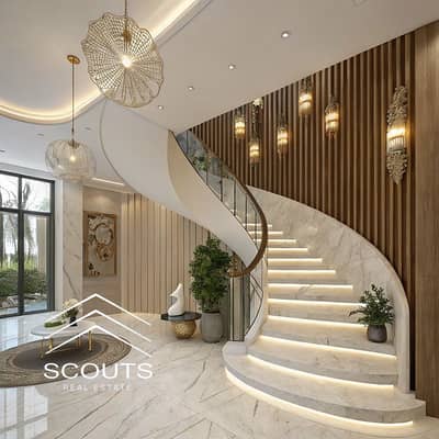 Immediate delivery, fully finished, ultra-super-lux villa for sale in Hyde Park, New Cairo, with a very distinctive internal layout.