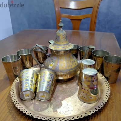 صينية نحاس  شاملة الاكواب