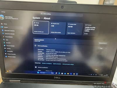 لابتوب ديل Core i7 جيل ثامن | رام 16 جيجا | كارت شاشة Nvidia منفصل