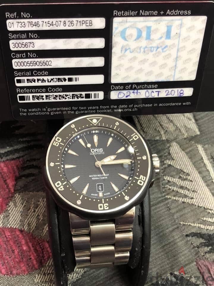 Oris titanium 49m swiss made automatic watch 8