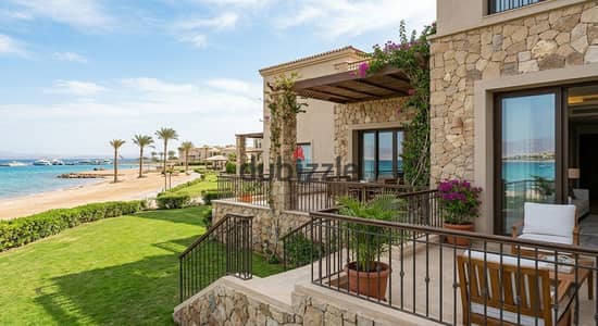 Chalet for sale in Ain Sokhna 90m, with two super lux rooms, ready to furnish with a 20% down payment and facilities over 4 years.