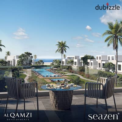 Next to La Vista Bay and Waterway, a chalet for sale, fully finished, in installments over the longest payment period on the North Coast, Seazen