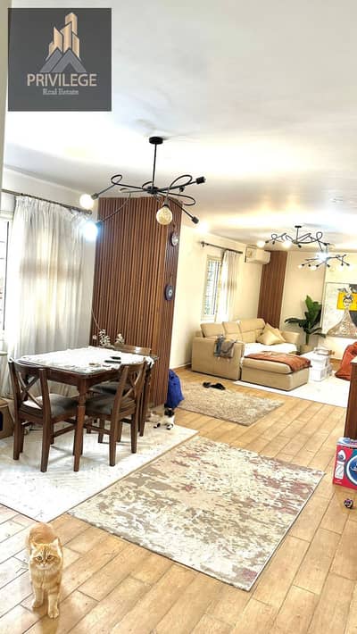 A special opportunity for sale in New Maadi, Ultra Super Lux finishing, sale includes the kitchen. 150m, Floor: Elevated Ground, Share in the land + signature health.