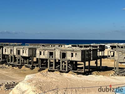 2 bedrooms sea view chalet 1.5 years delivery fully finished  over 10 years installments in al dabba north coast