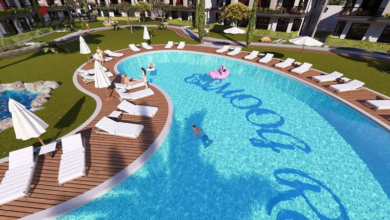 شقة 89 متر غرفتين نوم بتصميم عصري داخل منتجع الموج بالغردقة