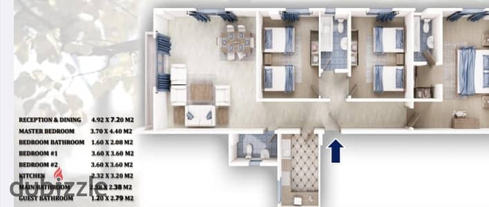 For sale in the First District of Beit Al Watan, a 167 sq m apartment on the third floor, ready for