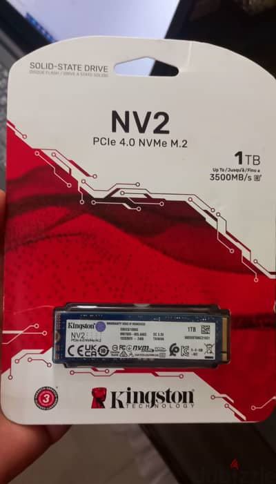 Kingston SSD hard drive 1TB  NV2 PCIe 4.0 NVME M. 2