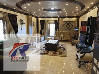 Furnished duplex in Fifth Settlement on 90th Street, located in Al Narges Villas with a private entrance. The duplex is 400 square meters plus a 150 s