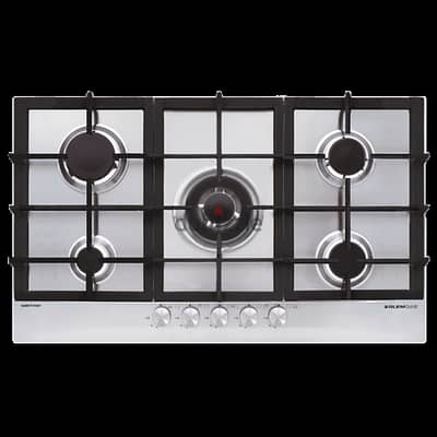 بوتاجاز مسطح Glem Gas إيطالي 90 سم – 5 شعلات – أمان كامل – Cast Iron