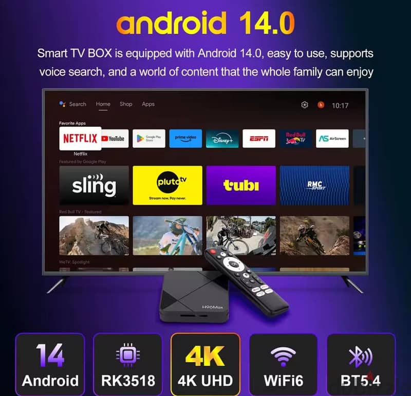 H96MAX Rockship 3518 Android 14 TV BOX 2+1( 5