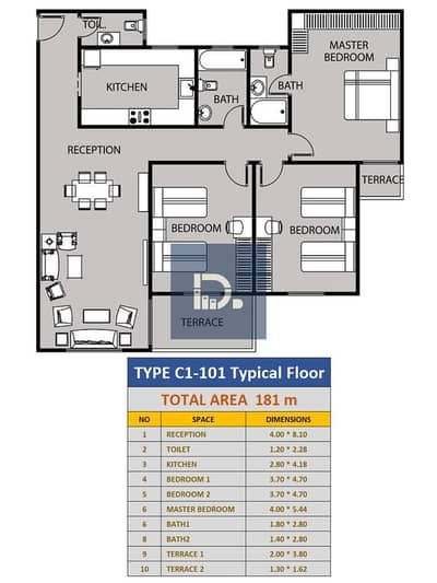 Apartment 181m in Address Home One on Al-Nawadi Street, down payment starts from 10% and installments up to 8 years, inside a fully serviced compound in the heart of October Gardens.