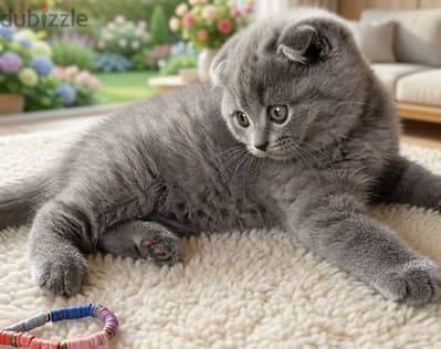 بنت سكوتش فولد بيور Scottish Fold Kitten Female Blue – Premium Quality