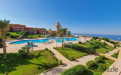 Ground Floor Chalet for Sale in Porto Sokhna Panorama | Direct Sea View, Pool View & Private Garden