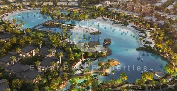 شالية اطلالة على البحر و اللاجون بمقدم 5% فى رملة