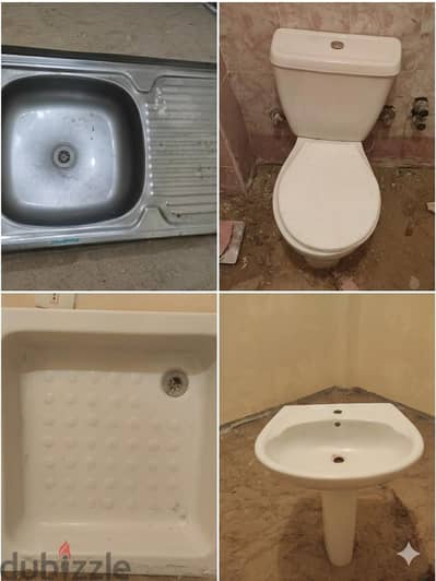 طقم حمام كامل وحوض مطبخ