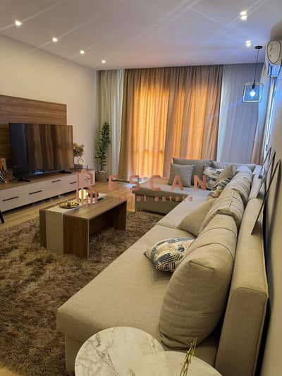 Furnished apartment for rent in Al-Rehab 2, featuring custom finishes and located next to the Eastern Market.