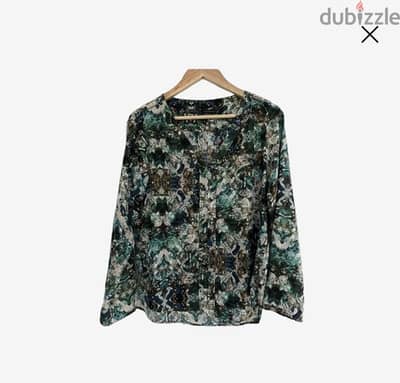 ZARA Basic – Green Jewel Kaleidoscopic Blouse
