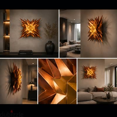 Parametric Wall Sculpture-Copper Gold Bronze-تابلوه هندسي مودرن