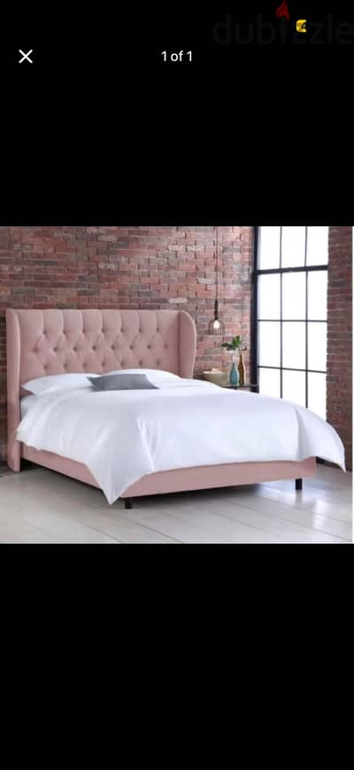 Capitonet Bed - Size 160 195 cm (Pink)