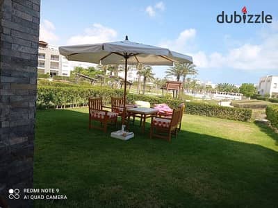 شاليه ارضى بجاردن للايجار فى امواج الساحل الشمالي على بحيره الكوربه قريب من ريفيت مول Amwaj North coast