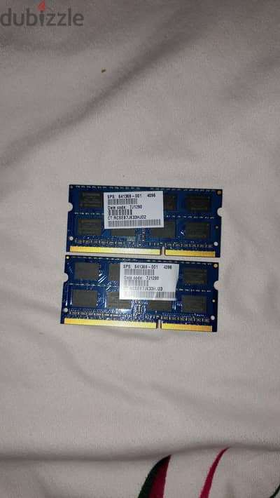 "رامتين لاب 4+4 جيجا DDR3 1600MHz خلع HP أصلي"