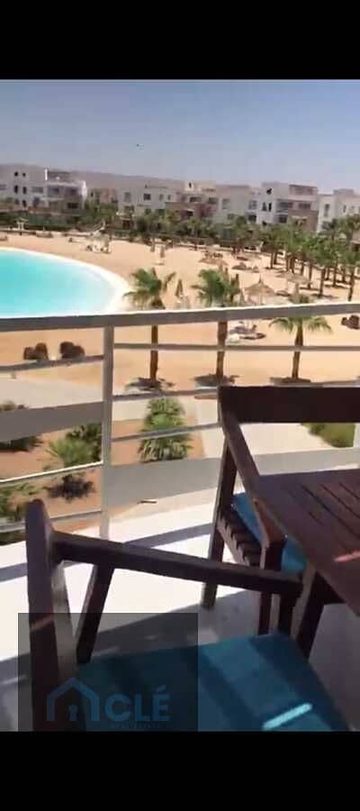 Fully furnished penthouse with roof and a prime location with a stunning sea view for sale in Swan Lake , El Gouna includes 3 bedrooms and 2 bathrooms