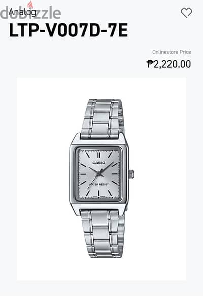 casio 5361 ltp v007 st steel back water resistant dy
